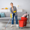 HOMCOM Mop Bucket with Wringer on Wheels for Floor Cleaning, 5 Gallon, Separate Dirty and Clean Water, Red
