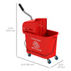 HOMCOM Mop Bucket with Wringer on Wheels for Floor Cleaning, 5 Gallon, Separate Dirty and Clean Water, Red