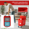 HOMCOM Mop Bucket with Wringer on Wheels for Floor Cleaning, 5 Gallon, Separate Dirty and Clean Water, Red