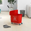 HOMCOM Mop Bucket with Wringer on Wheels for Floor Cleaning, 5 Gallon, Separate Dirty and Clean Water, Red