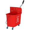 HOMCOM Mop Bucket with Wringer on Wheels for Floor Cleaning, 5 Gallon, Separate Dirty and Clean Water, Red