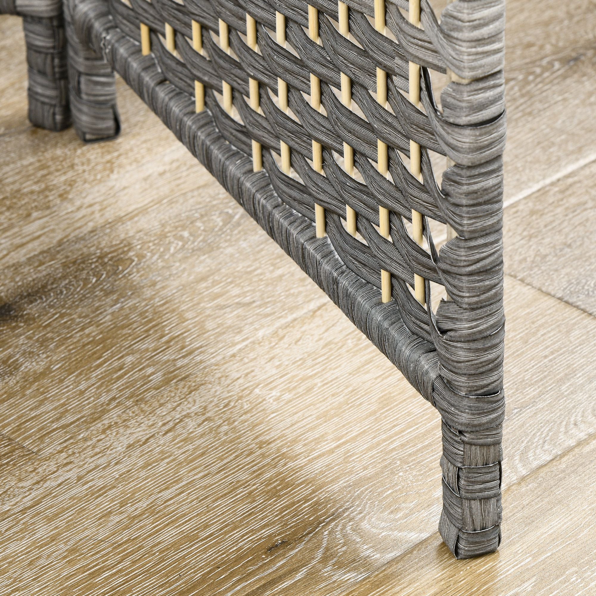 HOMCOM 6 Panels Room Divider, 6 Ft Tall Indoor Portable Folding Privacy Screens, Handwoven Freestanding Partition Wall Divider for Home Office, Gradient Grey