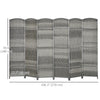 HOMCOM 6 Panels Room Divider, 6 Ft Tall Indoor Portable Folding Privacy Screens, Handwoven Freestanding Partition Wall Divider for Home Office, Gradient Grey