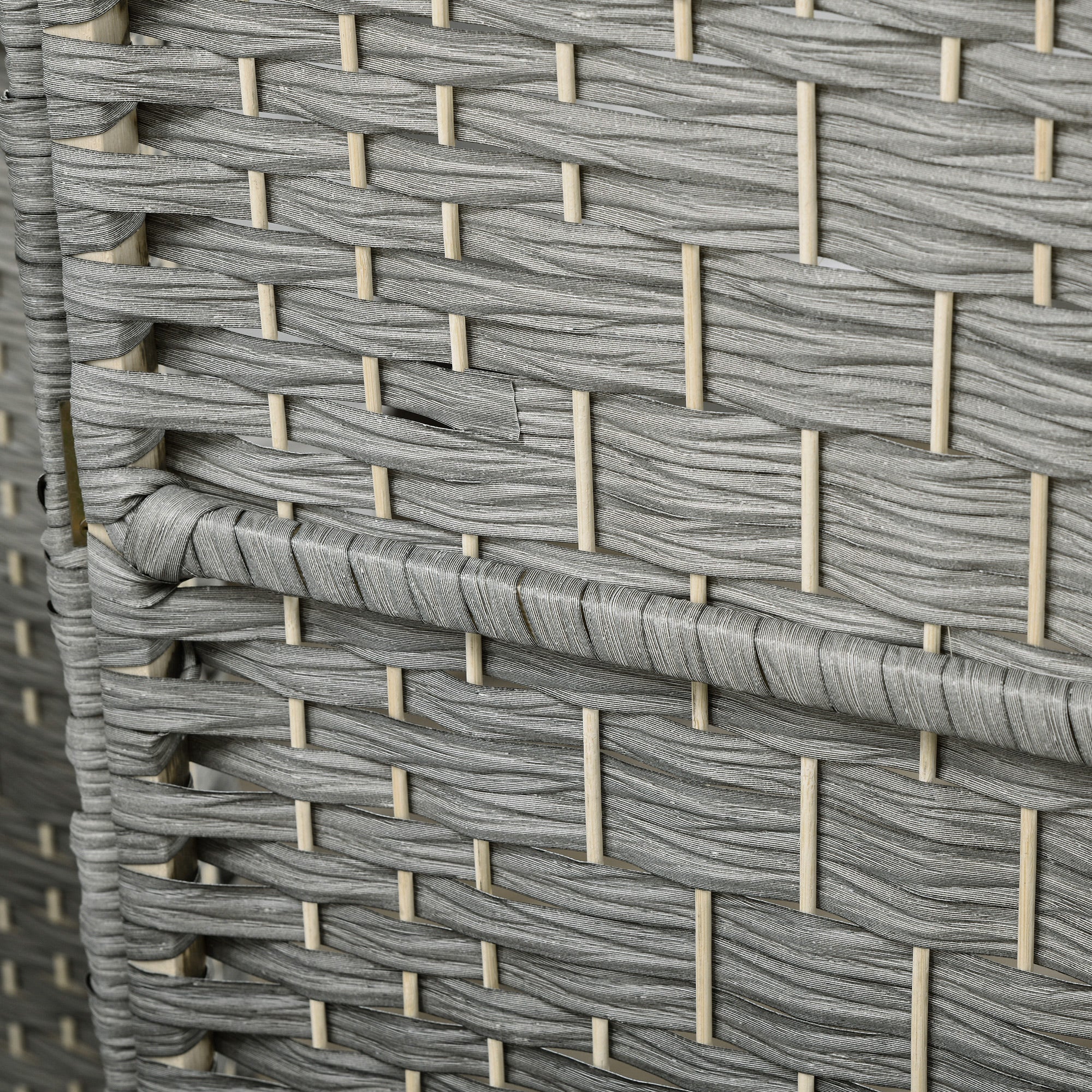 HOMCOM 6 Panels Room Divider, 6 Ft Tall Indoor Portable Folding Privacy Screens, Handwoven Freestanding Partition Wall Divider for Home Office, Gradient Grey