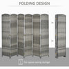 HOMCOM 6 Panels Room Divider, 6 Ft Tall Indoor Portable Folding Privacy Screens, Handwoven Freestanding Partition Wall Divider for Home Office, Gradient Grey