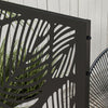 Outsunny Metal Outdoor Privacy Screen, Decorative Outdoor Divider with Stand and Expansion Screws, Freestanding Privacy Panel for Garden, Backyard, Deck, Pool, Leaf Style