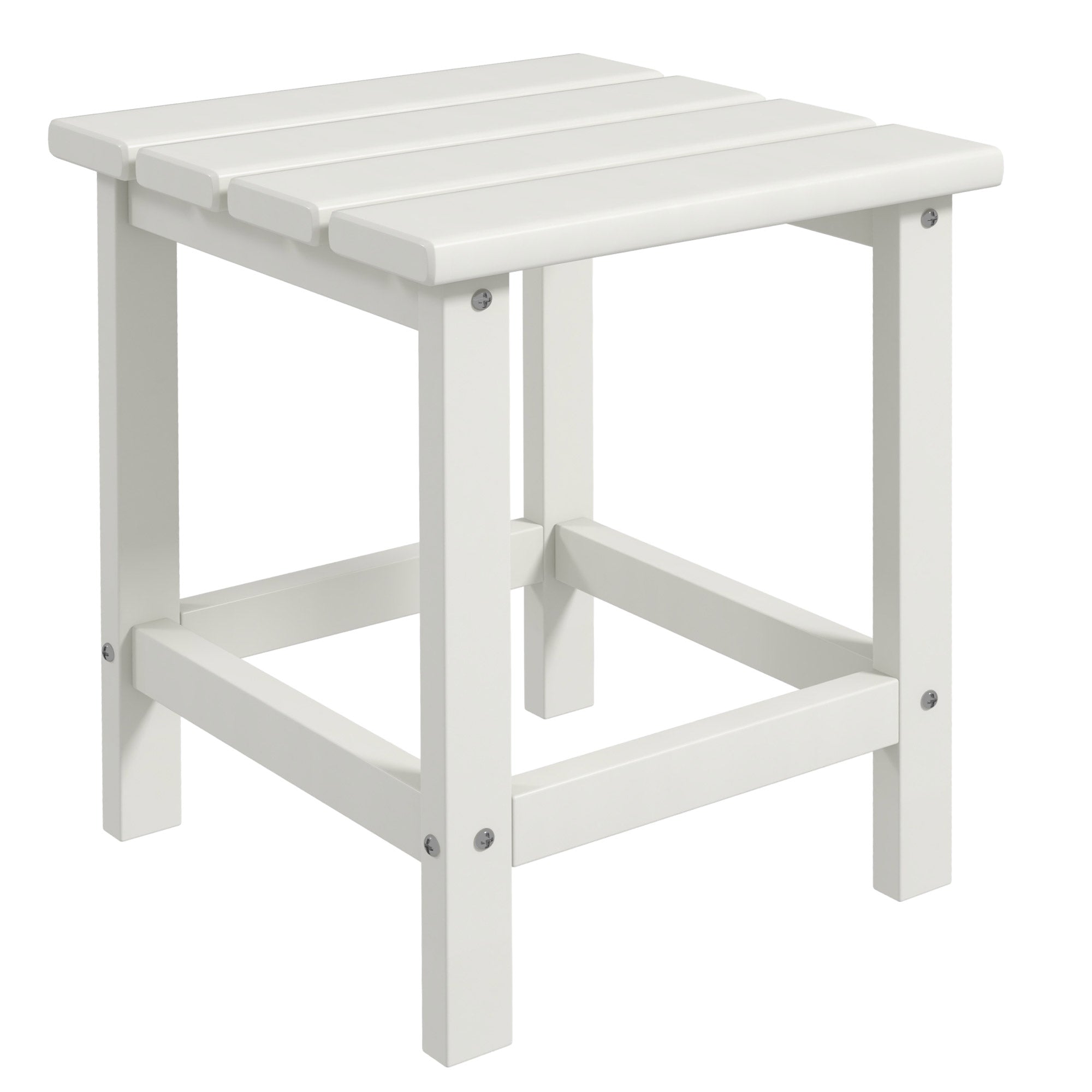 Outsunny 15" Square Patio Table, Outdoor Side Table, Weather Resistant for Porch, Balcony, White