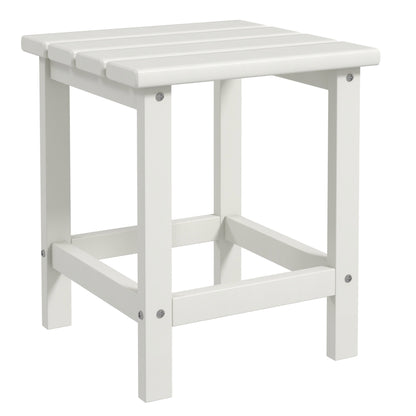 Outsunny 15" Square Patio Table, Outdoor Side Table, Weather Resistant for Porch, Balcony, White
