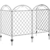 Outsunny Garden Fence, 4 Pack Metal Fence Panels, 11.5' Animal Barrier & Decorative Border Flower Edging for Yard, Landscape, Patio, Outdoor Décor, 43" H, Curved Scrollworks