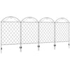 Outsunny Garden Fence, 4 Pack Metal Fence Panels, 11.5' Animal Barrier & Decorative Border Flower Edging for Yard, Landscape, Patio, Outdoor Décor, 43" H, Curved Scrollworks