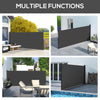 Outsunny 13' x 5' Retractable Side Awning, Garden Privacy Screen Divider, Full Cassette Windbreaker for Hot Tub, Balcony, Terrace, Pool, Black