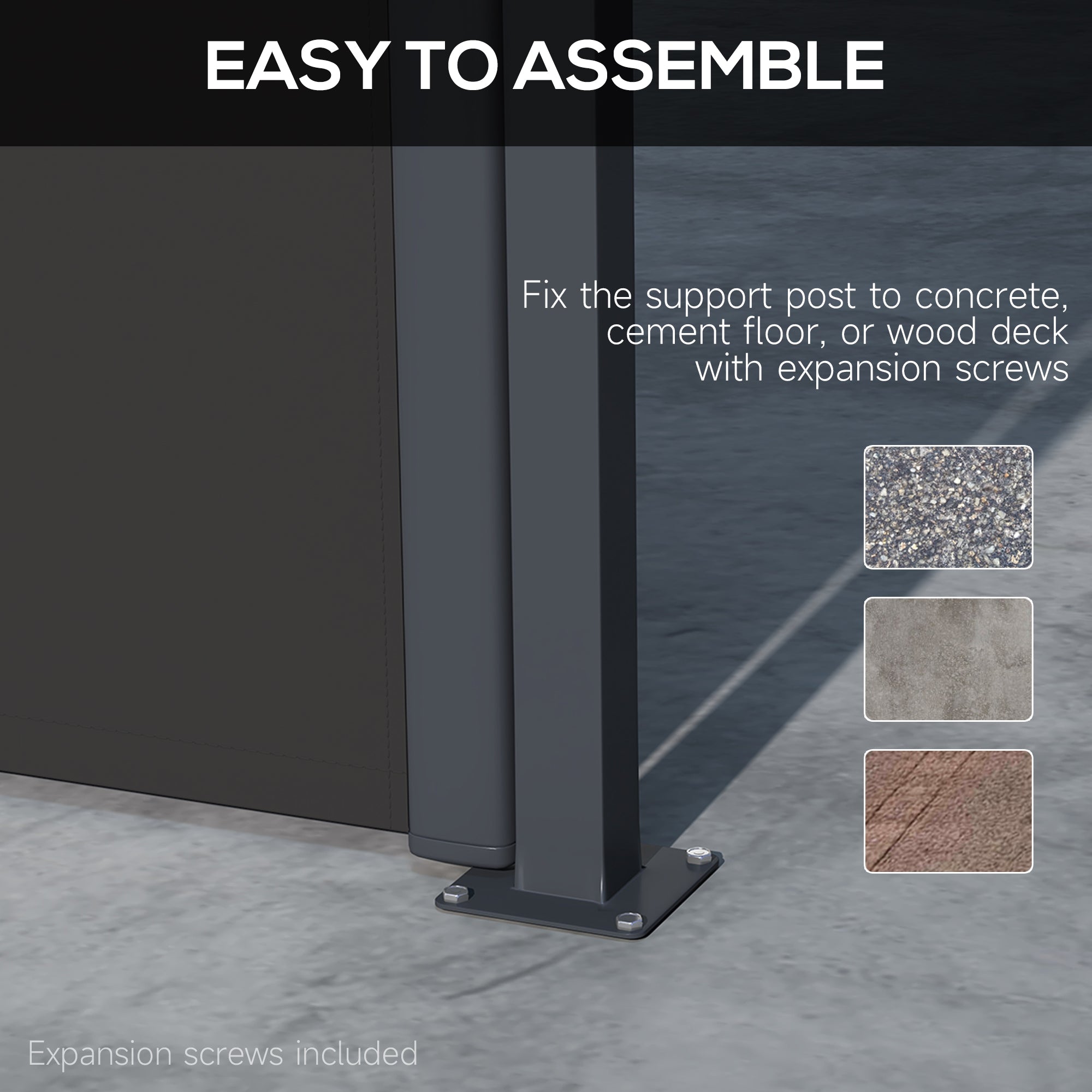 Outsunny 13' x 5' Retractable Side Awning, Garden Privacy Screen Divider, Full Cassette Windbreaker for Hot Tub, Balcony, Terrace, Pool, Black