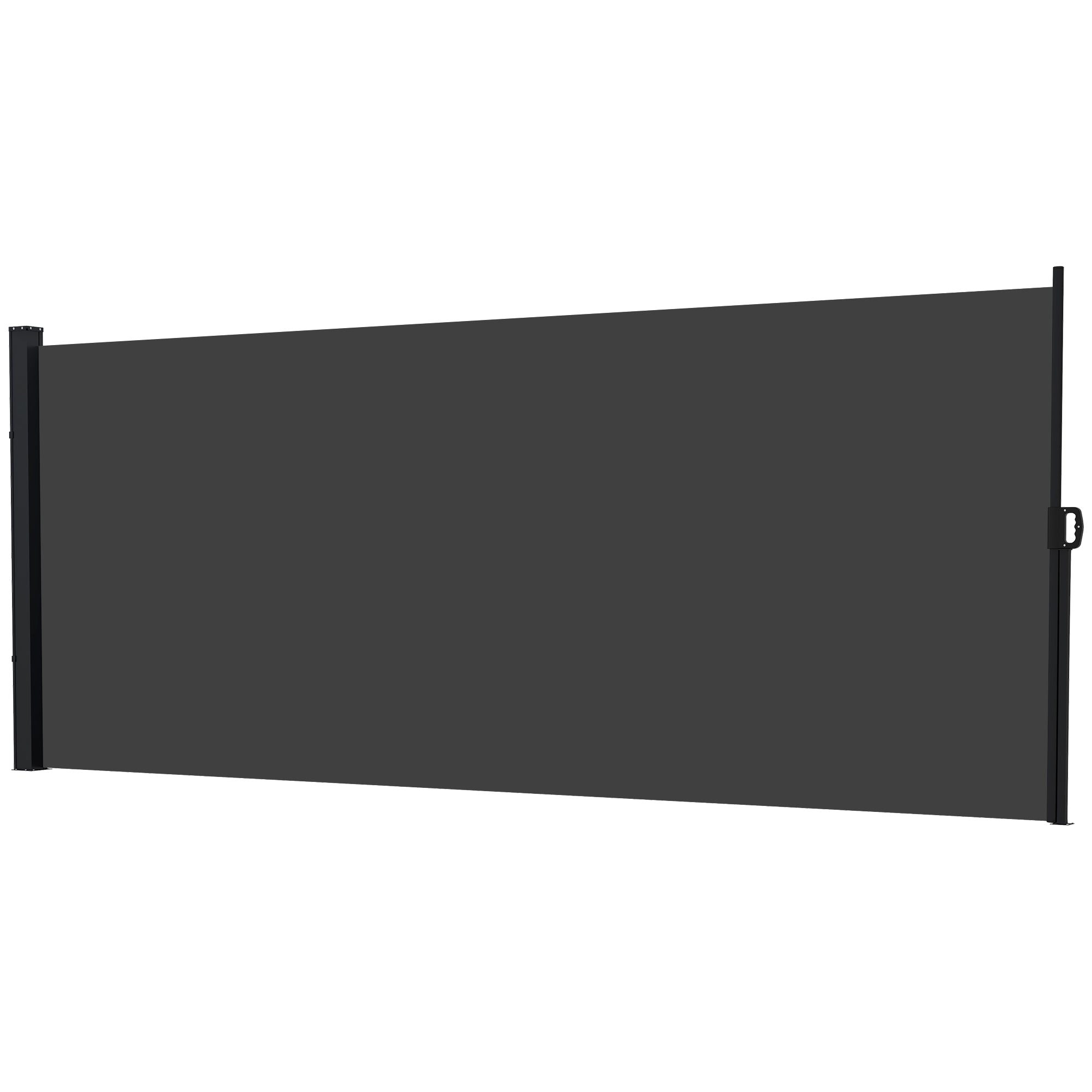 Outsunny 13' x 5' Retractable Side Awning, Garden Privacy Screen Divider, Full Cassette Windbreaker for Hot Tub, Balcony, Terrace, Pool, Black