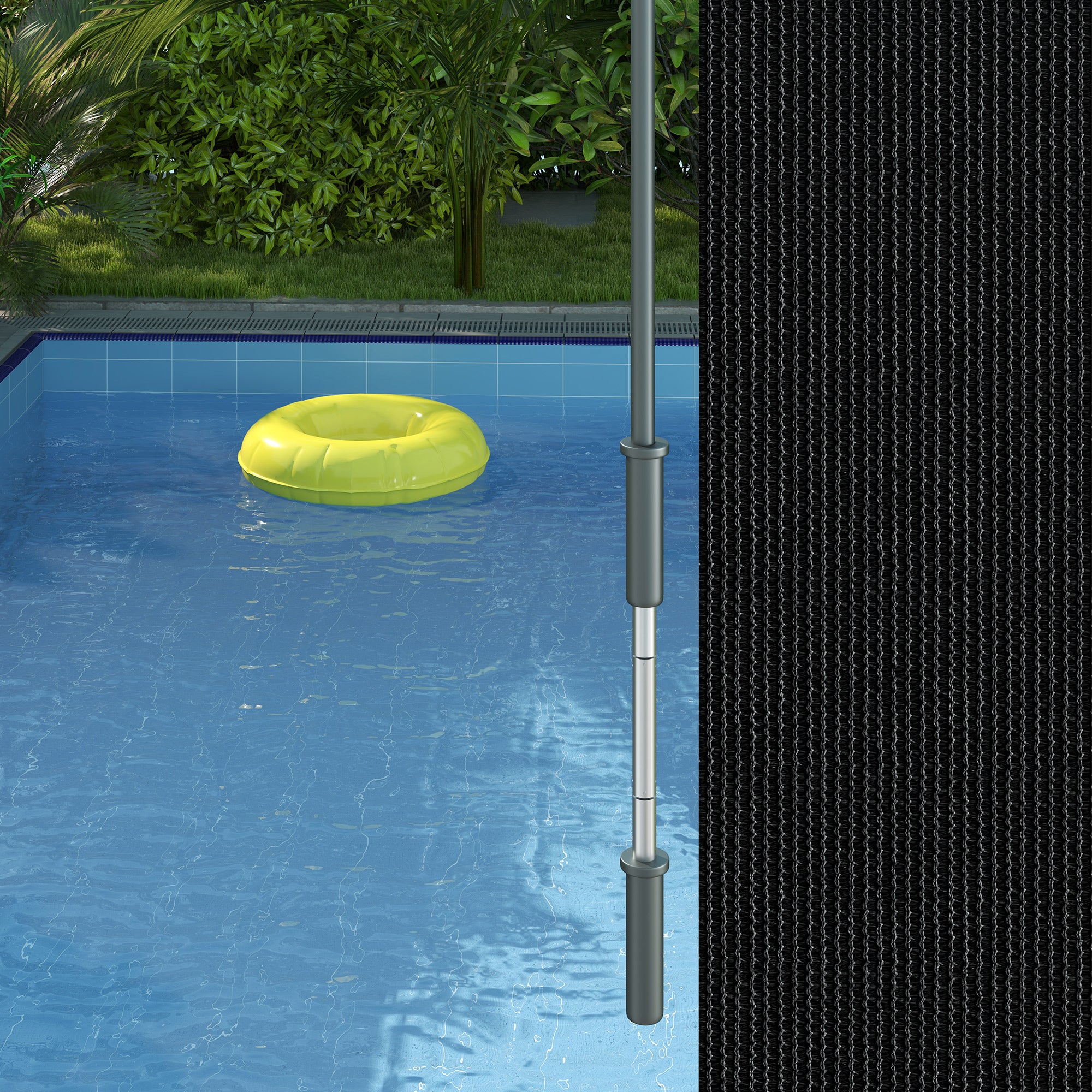 Outsunny 6'W x 6'H Roller Shades, Outdoor Blinds Cordless Roll Up Shade for Porch Balcony Gazebo, Black