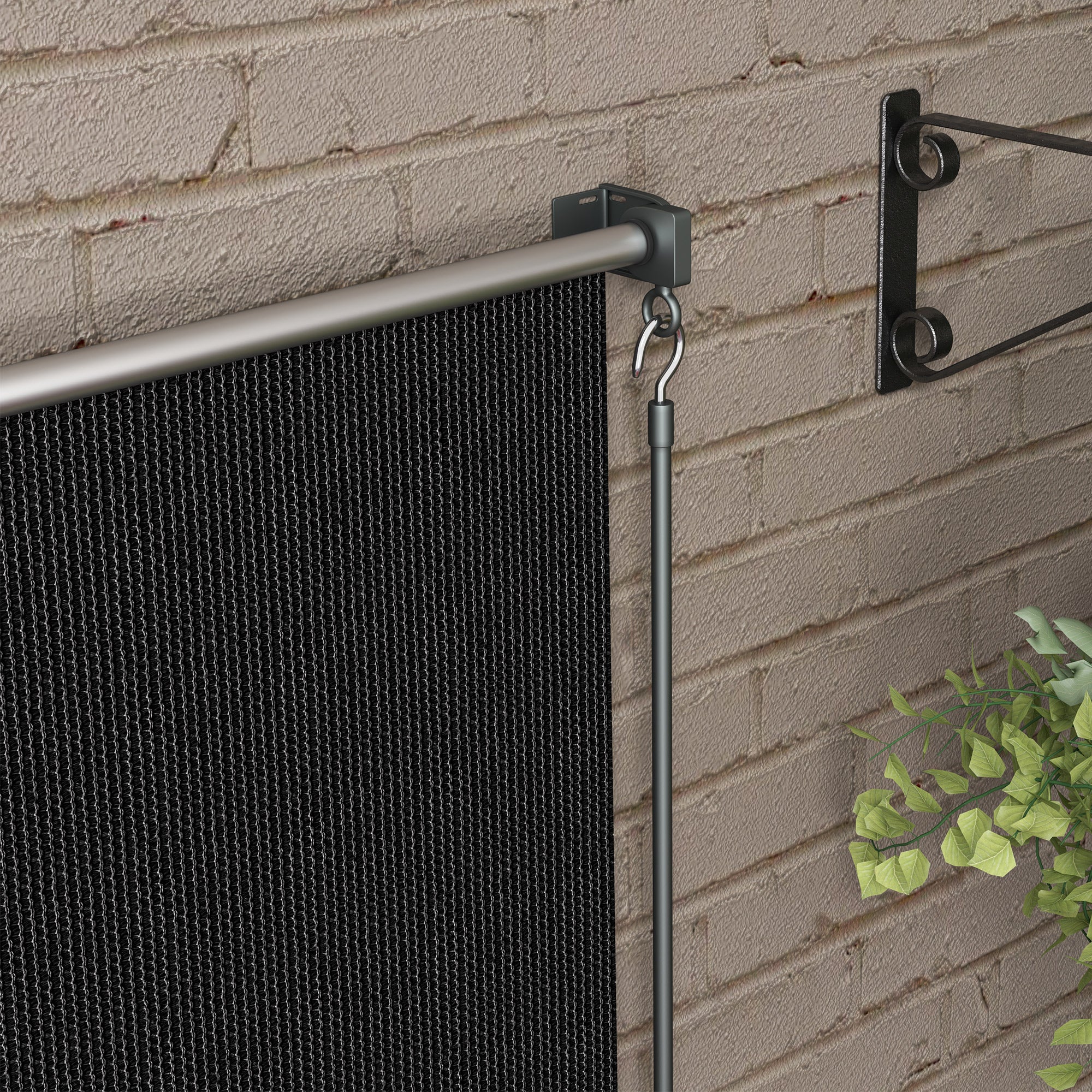 Outsunny 6'W x 6'H Roller Shades, Outdoor Blinds Cordless Roll Up Shade for Porch Balcony Gazebo, Black