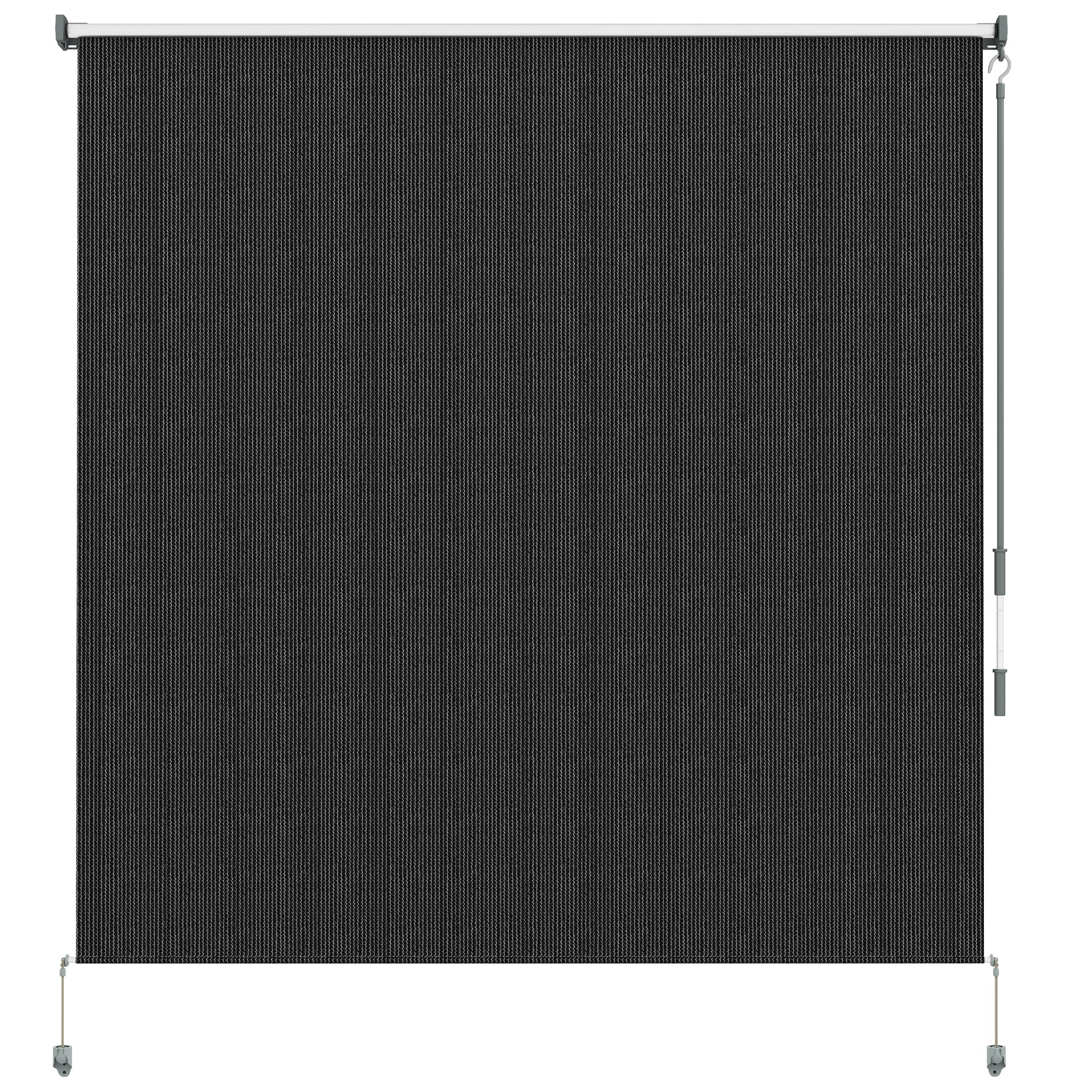 Outsunny 6'W x 6'H Roller Shades, Outdoor Blinds Cordless Roll Up Shade for Porch Balcony Gazebo, Black