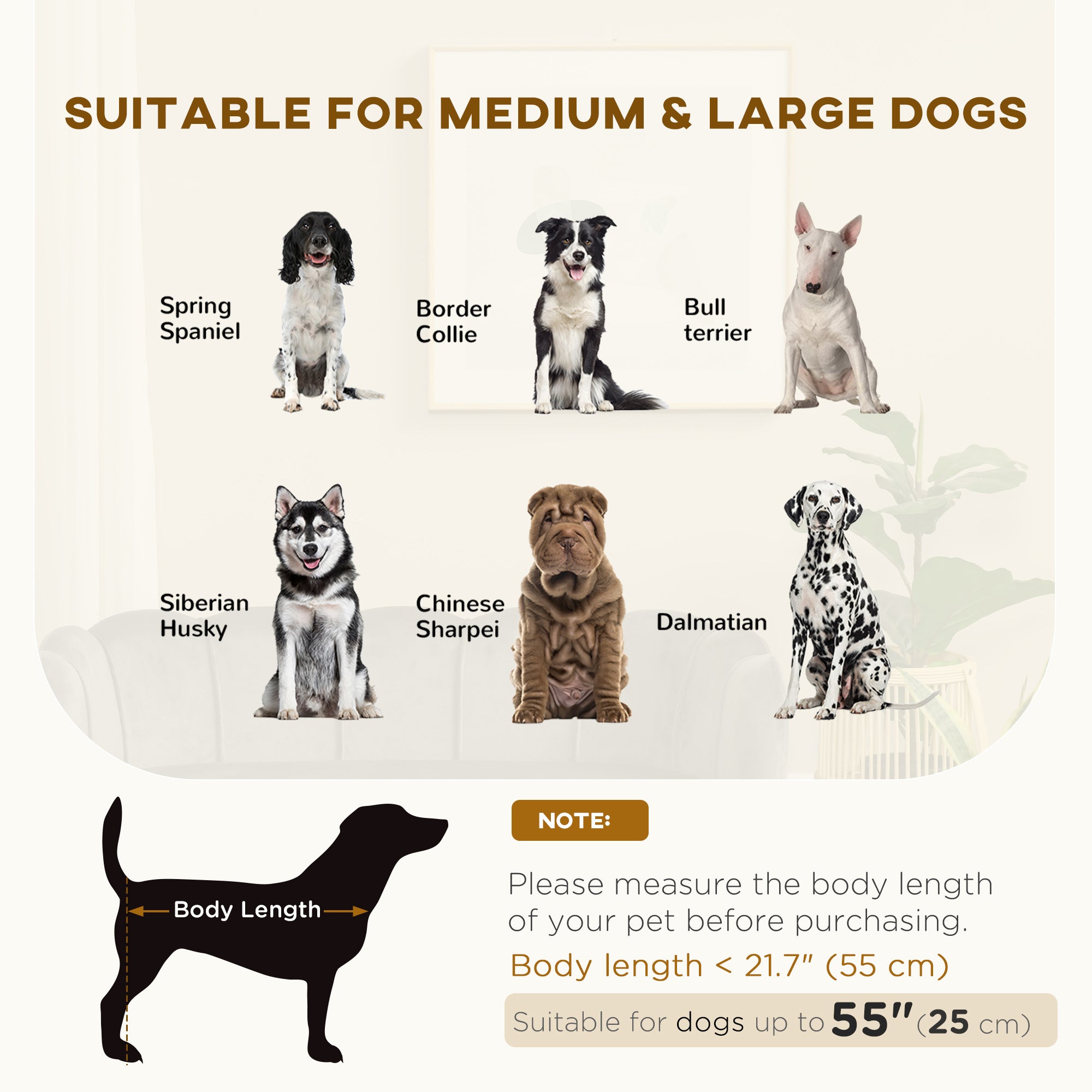 PawHut Dog Couch Pet Sofa Cat Bed with Removable Cushion Wood Legs for Medium and Large Dogs, Dark Grey