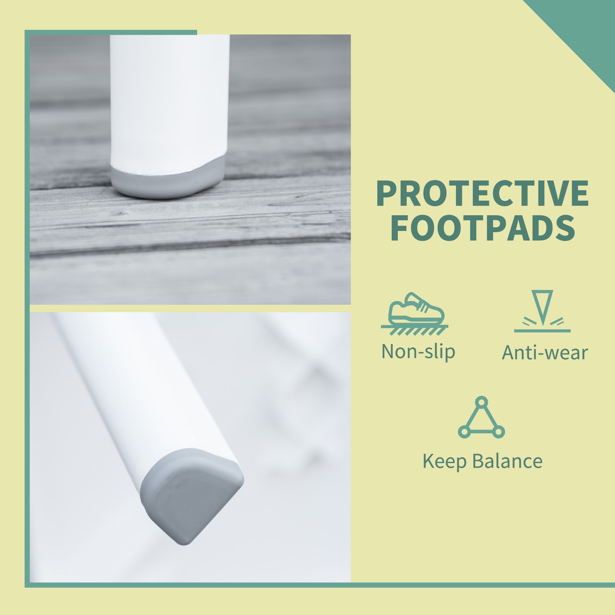 Outsunny Garden Side Table. Plastic Outdoor Square Coffee End Table for Drink, Snack, White