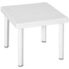 Outsunny Garden Side Table. Plastic Outdoor Square Coffee End Table for Drink, Snack, White