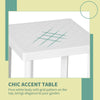 Outsunny Garden Side Table. Plastic Outdoor Square Coffee End Table for Drink, Snack, White