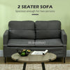 HOMCOM 53" Loveseat Sofa for Bedroom, Modern Love Seats Furniture, Upholstered 2 Seater Couch with Steel Legs for Living Room, Dark Grey