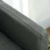 HOMCOM 53" Loveseat Sofa for Bedroom, Modern Love Seats Furniture, Upholstered 2 Seater Couch with Steel Legs for Living Room, Dark Grey