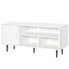 HOMCOM Modern TV Stand Cabinet for TVs up to 60 Inches with Storage Shelf, Cable Hole, Home Entertainment Unit Center, for Living Room Bedroom, White