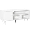 HOMCOM Modern TV Stand Cabinet for TVs up to 60 Inches with Storage Shelf, Cable Hole, Home Entertainment Unit Center, for Living Room Bedroom, White