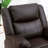 HOMCOM Recliner Chair for Living Room, PU Leather Single Recliner Sofa, Manual Reclining Chair with Footrest, Thick Padding and Side Pockets, Brown