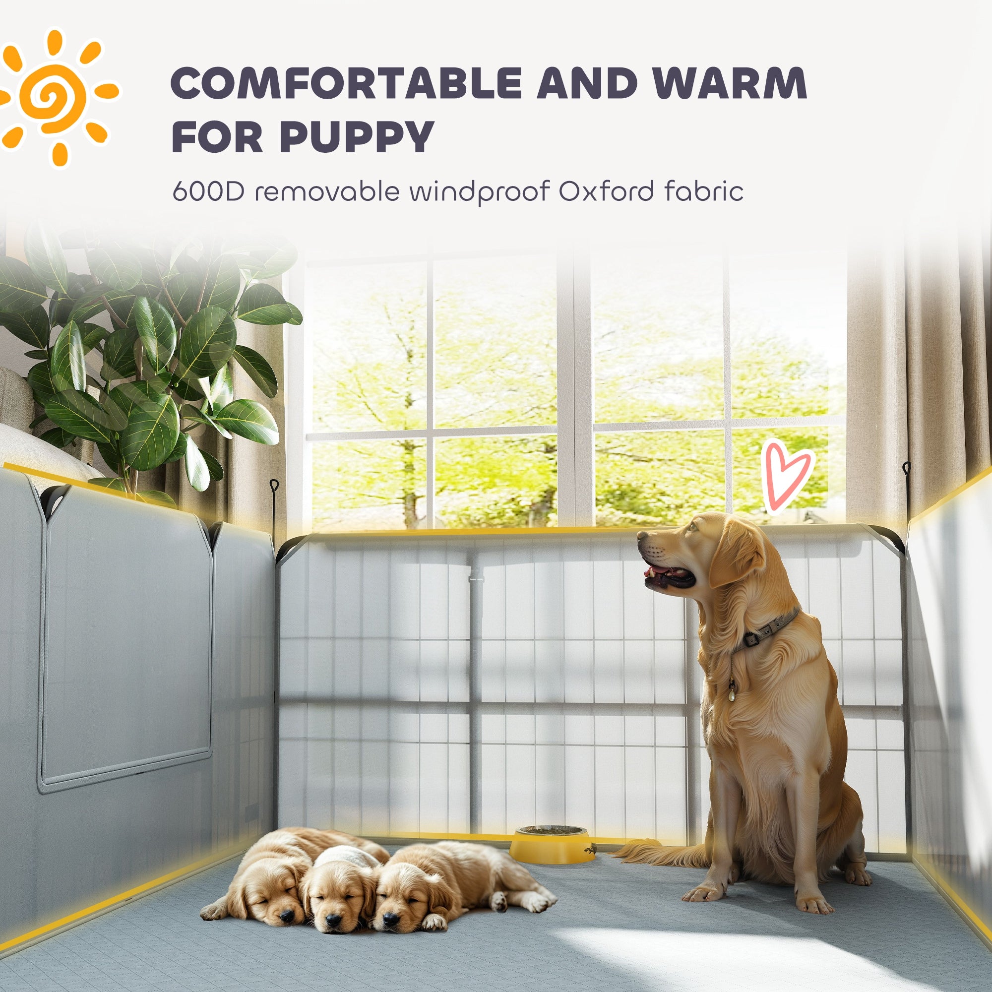 PawHut Whelping Box for Dogs and Puppies, 48