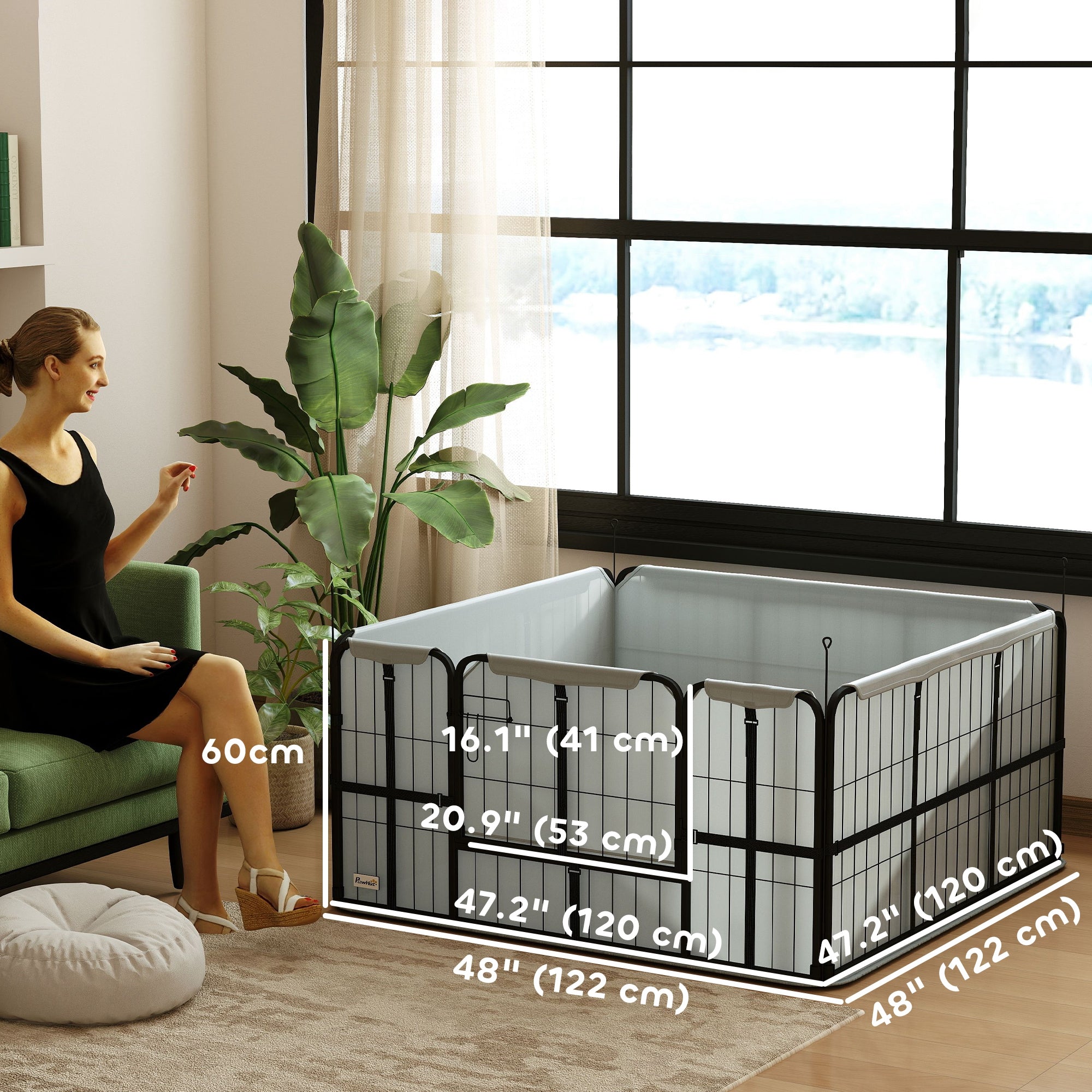 PawHut Whelping Box for Dogs and Puppies, 48