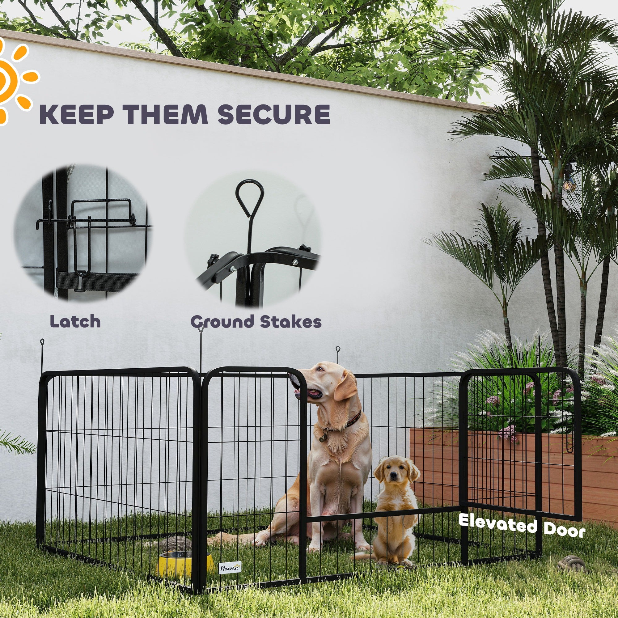 PawHut Whelping Box for Dogs and Puppies, 48" x 48" x 23.5", Puppy Playpen with 600D Windproof Oxford Fabric Cloth, Washable Pee Pad, Pet Playpen with Door, for Medium & Large Dogs