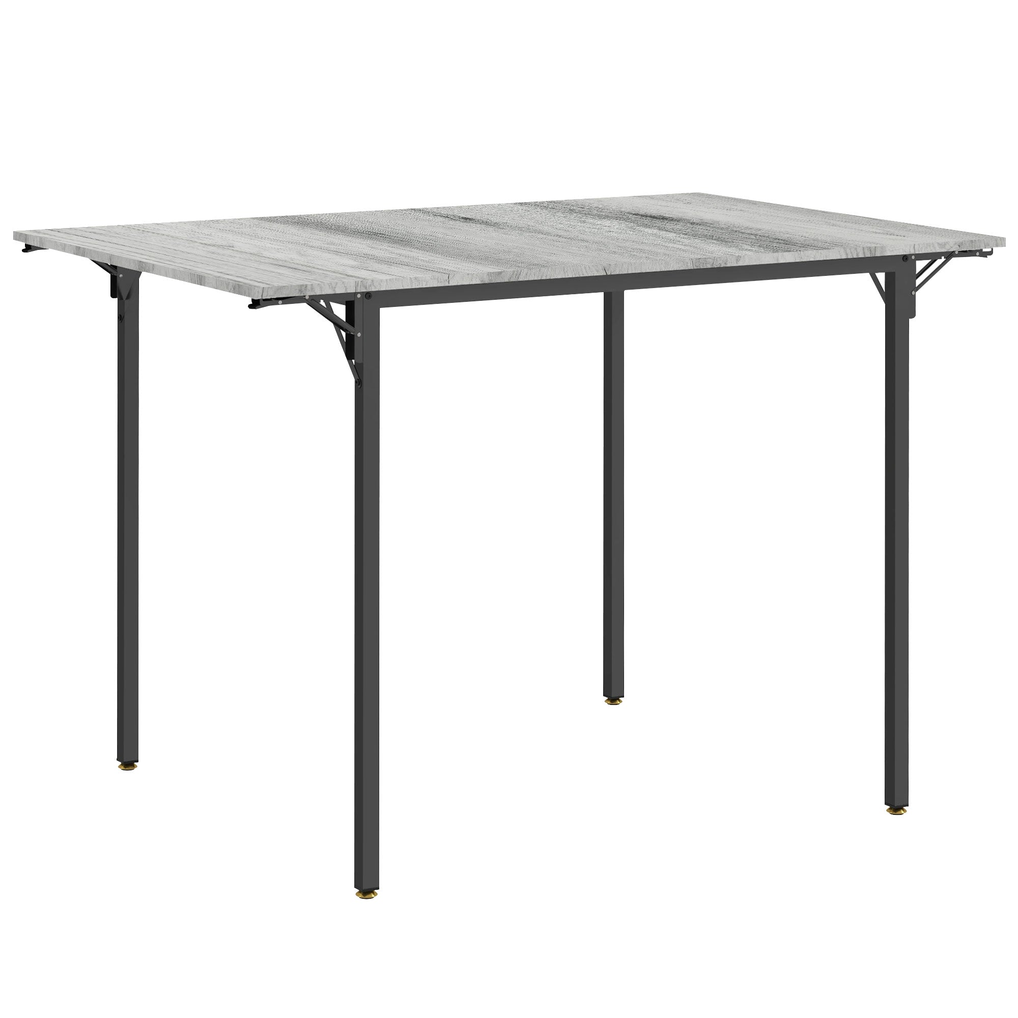 HOMCOM Folding Dining Table, Drop Leaf Table for Small Space, Extendable Kitchen Table for 2 to 4 People, Grey
