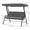 Outsunny 3-Person Porch Swing Patio Swing Chair with Canopy for Patio, Garden, Backyard, Poolside, Light Grey