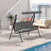Outsunny 3-Person Porch Swing Patio Swing Chair with Canopy for Patio, Garden, Backyard, Poolside, Light Grey