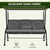 Outsunny 3-Person Porch Swing Patio Swing Chair with Canopy for Patio, Garden, Backyard, Poolside, Light Grey