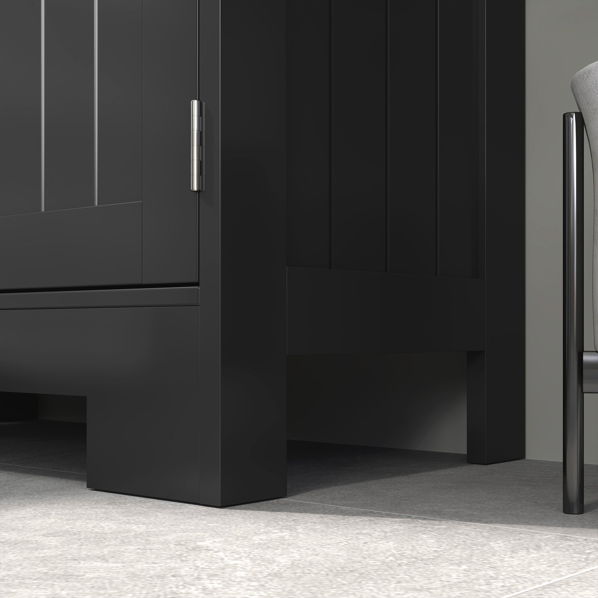 kleankin Bathroom Storage Cabinet, Freestanding Bathroom Cabinet with Adjustable Shelf and Drawers, Small Cabinet for Bathroom, Living Room, Black