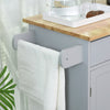 HOMCOM Rolling Kitchen Island Cart with Wood Top, Enough Storage Drawer Space with Towel Bar Rack Shelves, Portable Kitchen Utility Serving Cart Trolley on Wheels (Grey)