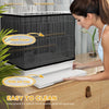 PawHut 36" Bird Cage for Finches, Canaries Budgies, Parrot Cage with Accessories, Handle, Mesh Cover, Tray, White