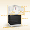 PawHut 36" Bird Cage for Finches, Canaries Budgies, Parrot Cage with Accessories, Handle, Mesh Cover, Tray, White