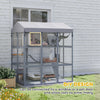 PawHut Large Cat House with Anti-Escape Floor, 81" H Wooden Catio Outdoor Cat Enclosure with Waterproof Cover, Walk in Door, Condo, Hammock, Ramp, Bridge, for 2-4 Cats