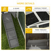 PawHut 61'' L 2-Story Rabbit Hutch Bunny Cage Small Animal House with Pull Out Tray, Detachable Run, Ramp, for Indoor Outdoor, Light Grey