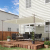 Outsunny Retractable Replacement Pergola Canopy for 10' x 13' Pergola, Pergola Cover Replacement, Cream White