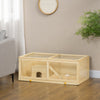 PawHut Wooden Hamster Cage, Small Animals Kit Hutch, Exercise Play House for Dwarf Hamsters, Gerbils, Chinchillas, Guinea Pigs, Bunnies, with Sliding Tray, Natural Wood
