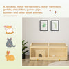PawHut Wooden Hamster Cage, Small Animals Kit Hutch, Exercise Play House for Dwarf Hamsters, Gerbils, Chinchillas, Guinea Pigs, Bunnies, with Sliding Tray, Natural Wood