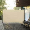 Outsunny 118" x 71" Retractable Side Awning Patio Outdoor Folding Privacy Screen with Resistance to UV Rays & Wind, Cream White