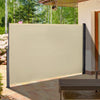 Outsunny 118" x 71" Retractable Side Awning Patio Outdoor Folding Privacy Screen with Resistance to UV Rays & Wind, Cream White