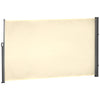 Outsunny 118" x 71" Retractable Side Awning Patio Outdoor Folding Privacy Screen with Resistance to UV Rays & Wind, Cream White