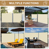 Outsunny 118" x 71" Retractable Side Awning Patio Outdoor Folding Privacy Screen with Resistance to UV Rays & Wind, Cream White