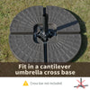 Outsunny 4-Piece Cantilever Offset Patio Umbrella Circular Base Stand w/Carry Handles, Water & Sand Filled